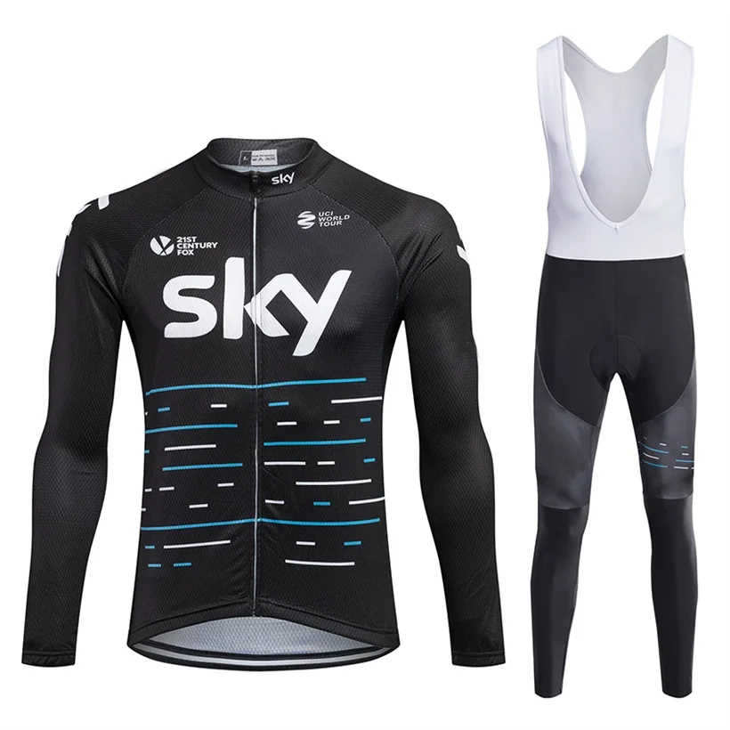 

2017 Long Sleeve Pro Team sky cycling jersey Cycle clothing Autuman and Spring 100%Ployester ropa ciclismo bike jerseys for MTB