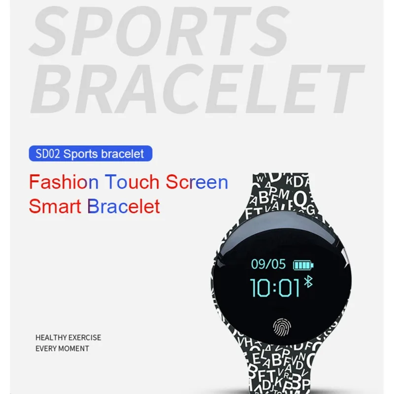 

SD02 Smart Wristband Sleep Monitoring Bluetooth Sports Pedometer Silicone Strap Smart Watch Band Child Watch for IOS Android