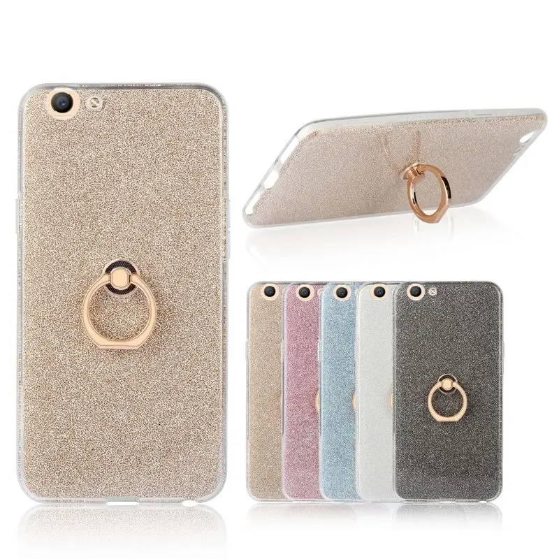 

For Oppo A59 Case 5.5 inch Transparent Soft TPU Case Glitter Metal Ring back cover For Oppo F1s A59M Case