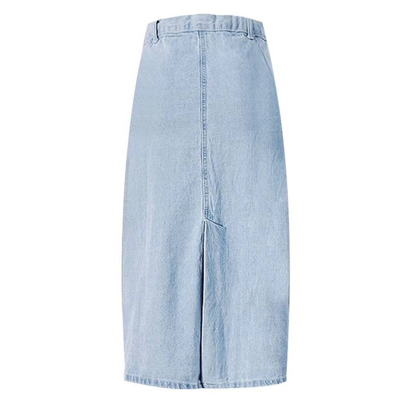 Джинсовая Юбка миди LOGAMI с завышенной талией женские юбки до колен джинсовая