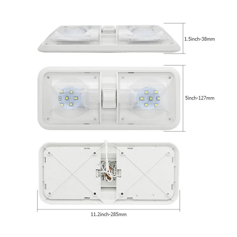 12V RV потолочный купол света Внутреннее освещение 48 Led 5050 для лодок Кемпер трейлер