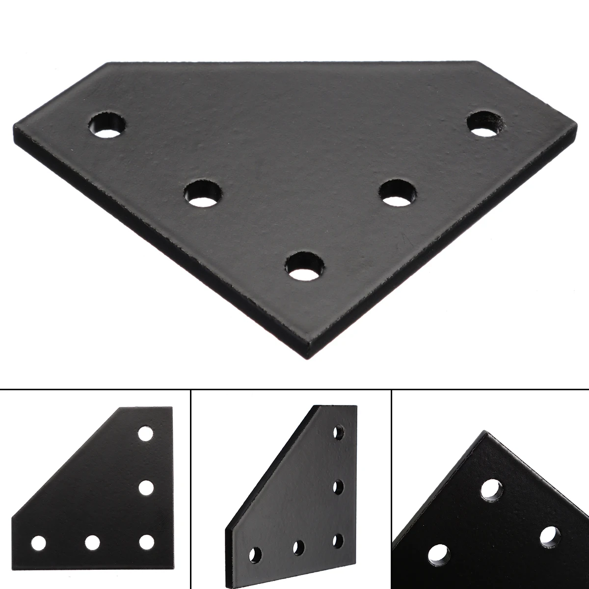 

1Pcs Black 5 Hole 90 Degree Joint Board Corner Angle Bracket Black For Connector 2020 Aluminum Profile New