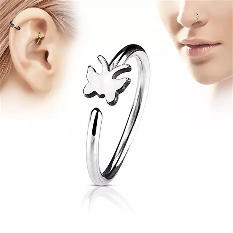 Clip On Earrings for Women Girls Men Stainless Steel Round Nose Ring Piercing Earring Stud Stud Nasal Septum Bone Jewelry Accessories Gifts