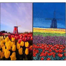 

Windmill,diamond painting,Home Decoration,full square diamond embroidery cross stitch,Flower, tulip,landscape,diy,diamond paint