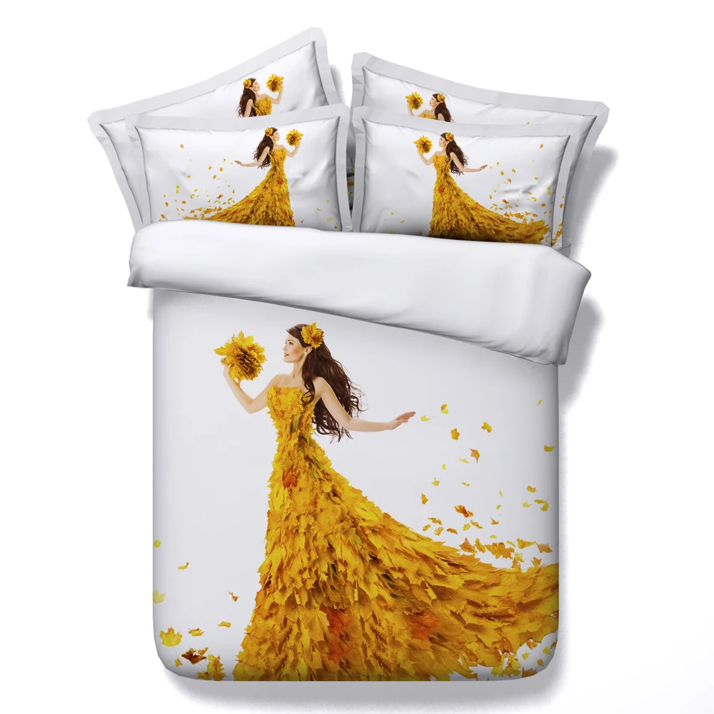 3d Golden Sea Beautiful Mermaid And Pirate Ship Bedding Set 4pcs
