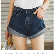 CALOFE Streamgirl джинсовые шорты с высокой талией женские короткие Femme широкие эластичные талии винтажные джинсовые шорты свободные женские летние