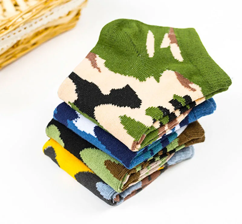 4 Pairs Men Ankle Socks Camouflage Pattern Personality Funny Socks Summer Autumn Breathable Elasticity Excellent Quality Meias 5 a (2)