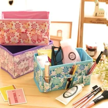 

Organizer box makeup organizers Cosmetic Storage Box Bag Bright Color Foldable Stationary Container Makeup organizador watch box