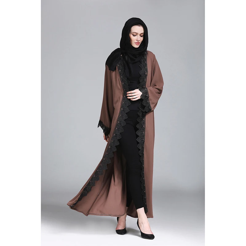 Мода мусульманских Абаи Исламская одежда женское платье Элегантный Vestido Черный