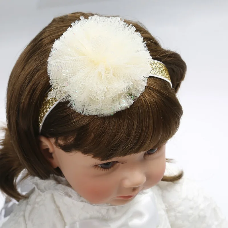 Baby Girl Headbands Mesh Flowers Shaped Headband Baby Bows Head-wear Birthday Baby Hair Clips Baby Hair Accessories