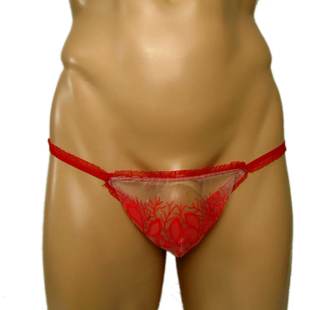 

Men's Lace Thongs G-Strings See-Through Transparent Lace Men Thongs Male Sexy Bikini G-strings Jockstraps sissy panties Gay