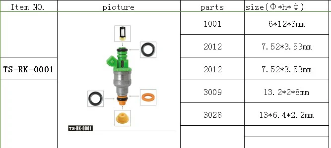 200 шт./кор. Топливная форсунка Ремонтный комплект в том числе фильтр