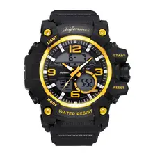 Мужские водонепроницаемые часы двухъядерный светодиодный люминесцентный многофункциональный спортивный мужской наручные часы в стиле милитари часы для мальчиков A75