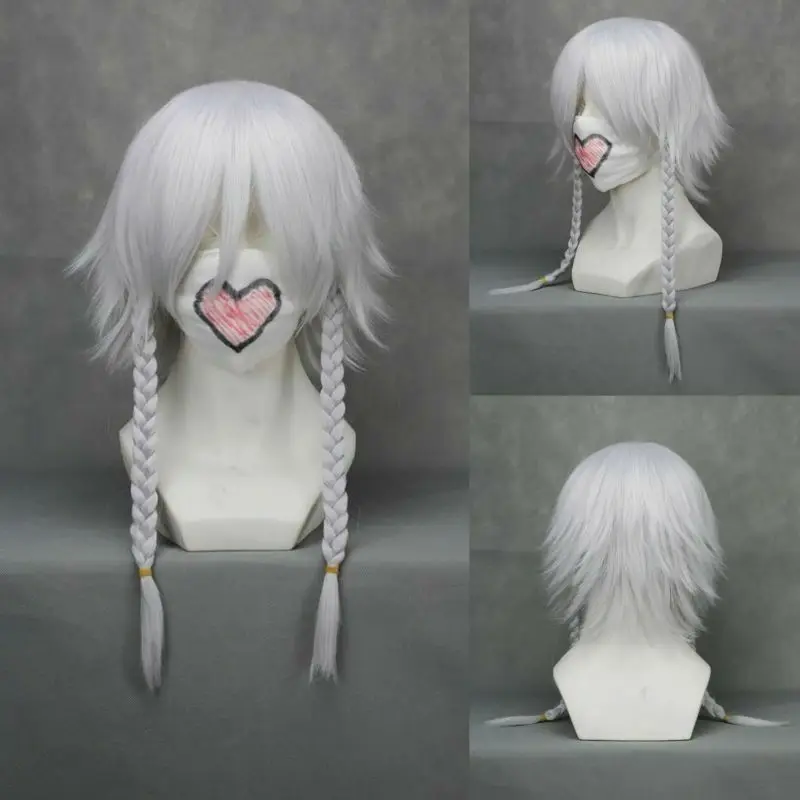 

For Cosplay TouHou Project Izayoi Sakuya Silver White Anime Wig with Braids AAAAAA Free shipping