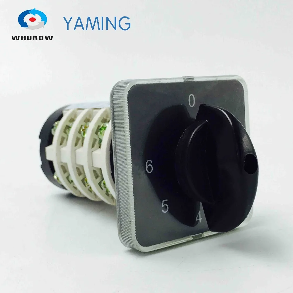 

Factory supply manual changeover switch 20A 4 poles0-6 position cam rotary switch machinery multi-step switches YMZ12-20/4