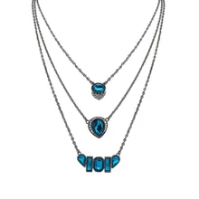 2016 Christmas gift fashion square droplets tassel necklace sweater female snake chain pendant necklace jewelry Corley de woman