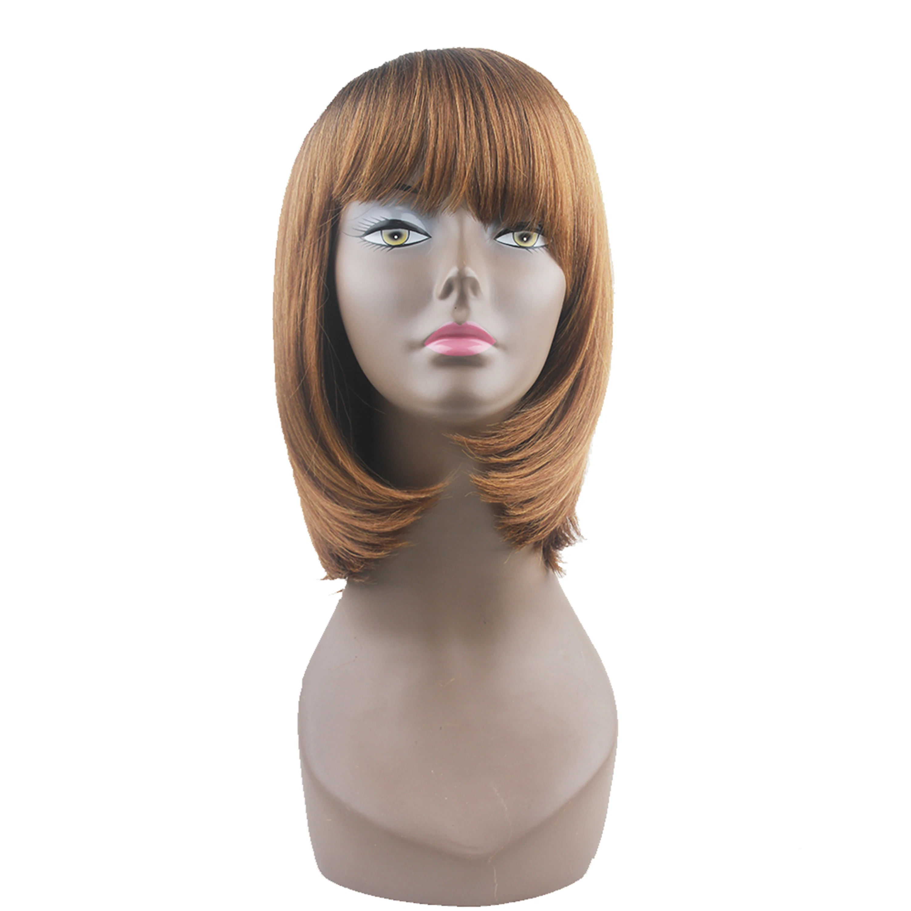 

Alinova Full Machine Made Synthetic Wigs Bob Straight Synthetic Wig High Temperature Fiber Bob Straight Wigs For Black Women