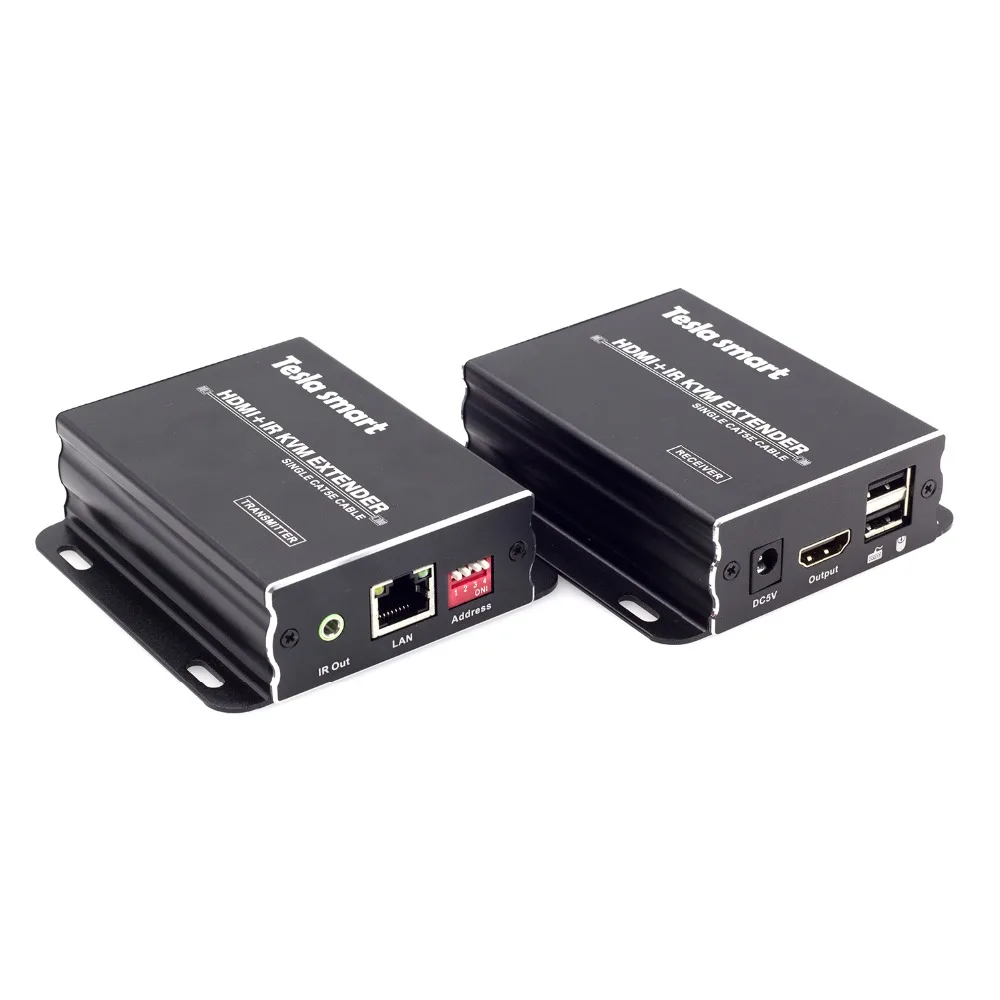 Тесла умный HDMI Extender 120 m KVM по TCP/IP Ethernet через один Cat5e/6 кабель 1080 P с ИК-до 120 м