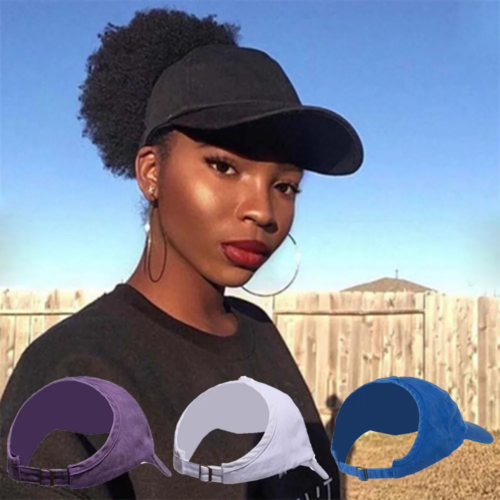 

New Summer Half Women Ponytail Baseball Cap Cotton Tennis Cap Sun Caps UV Protection Lady Beach Visor Ponycaps