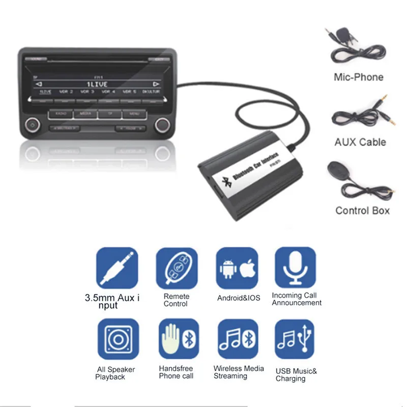 Автомобильный Bluetooth A2DP MP3 адаптер AUX USB Handsfree автомобильный комплект музыкальная Зарядка для Toyota Lexus Scion OEM радио fit навигационная система