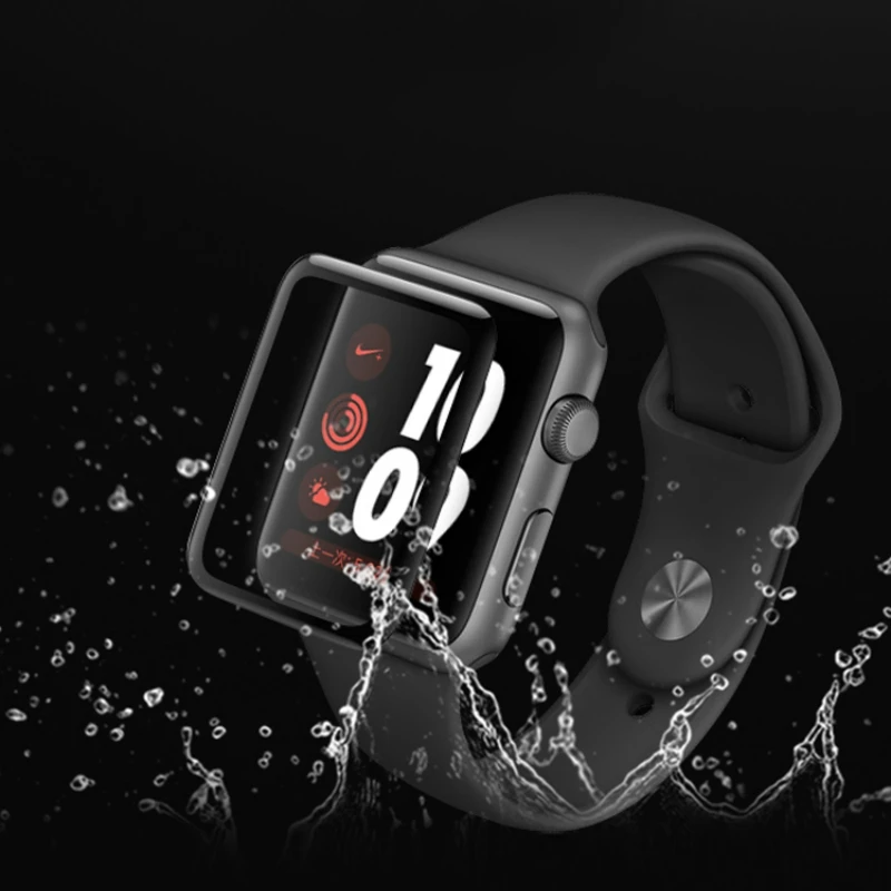 JGKK мягкая защитная ПЭТ пленка для экрана iWatch Apple Watch 38 мм 42 Серия 1/2/3 Черный 3D