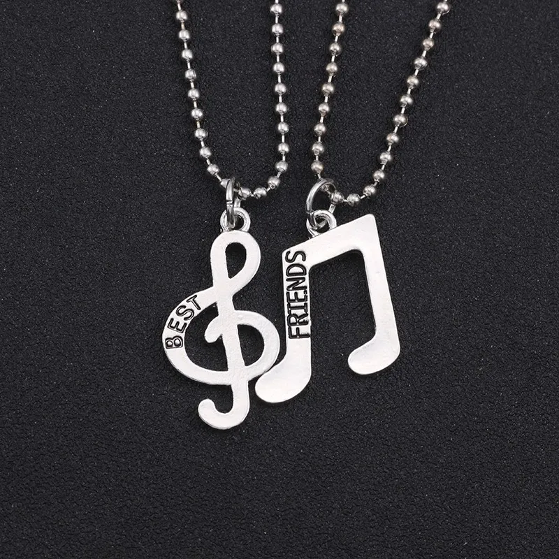 2pcs-set-Minimalist-Simple-Fashion-Musical-Note-Pendant-Necklace-Women-Best-Friends-Forever-Silver-Music-Jewelry (3)
