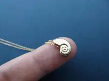 New small Seashell shell pendant charm Necklace Ariel Voice Conch Spiral Swirl Sea Snail Ocean Beach Nautical Necklace jewelry