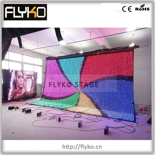 

programmable curtain 4M x 6M P5cm advertising soft led display screen video wall church decoration