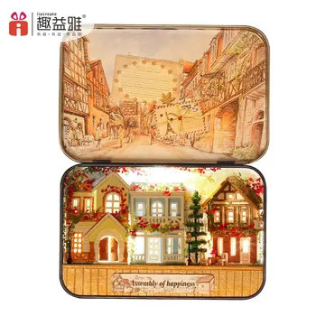 

Doll House Diy miniature Wooden Puzzle Dollhouse miniaturas Furniture Toy House Doll For Birthday Gift Box township