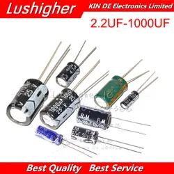 20 шт 25V1000UF 10*17 мм 2,2 мкФ-1000 мкФ 25 V 680 мкФ 400 V 4,7 мкФ 2,2 мкФ 50 V 330 мкФ 47 мкФ 470 мкФ Алюминий электролитических конденсаторов DIP