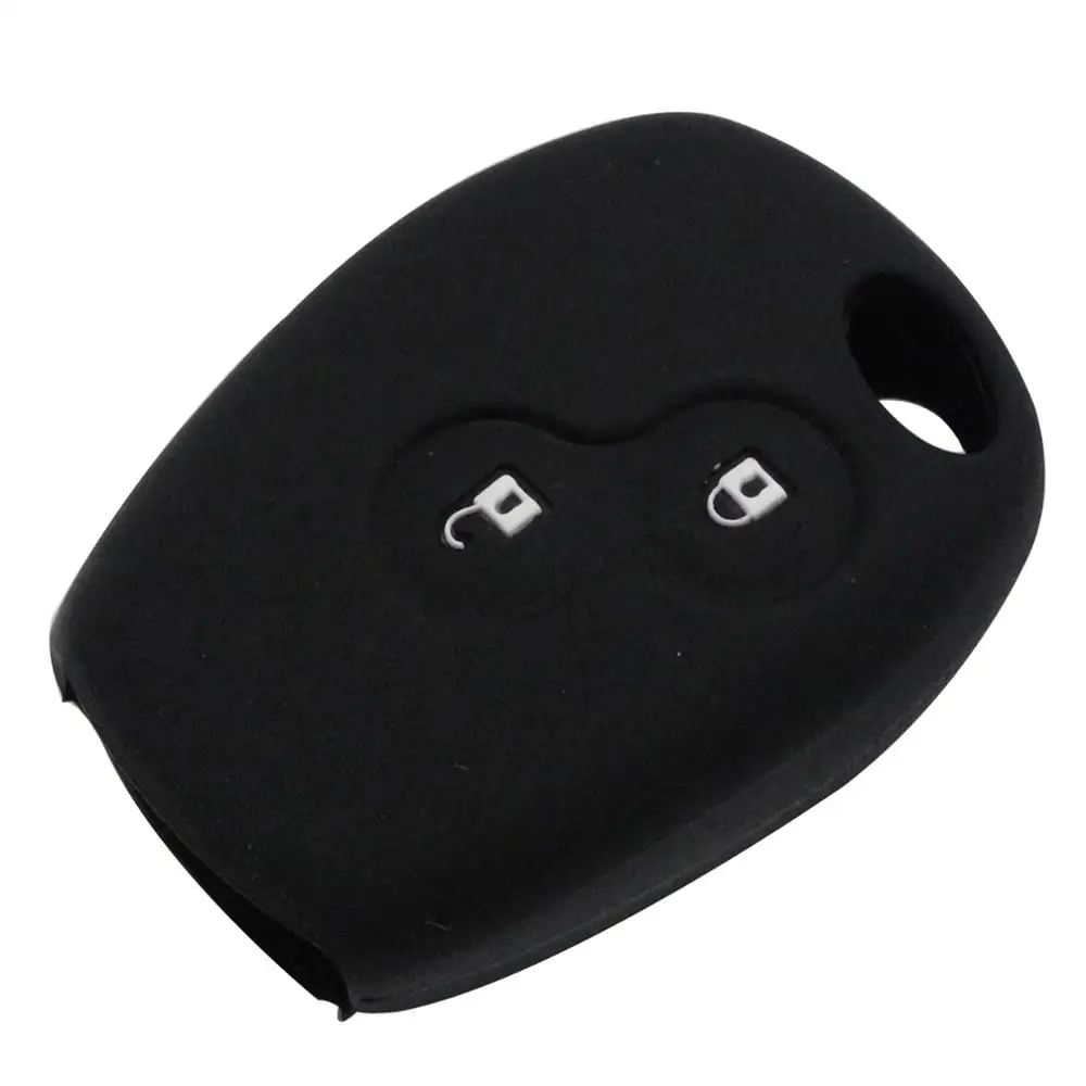 2 кнопки силиконовый резиновый автомобильный чехол для дистанционного ключа для Renault Kangoo DACIA Scenic Megane Sandero Captur Twingo Modus - Цвет: black