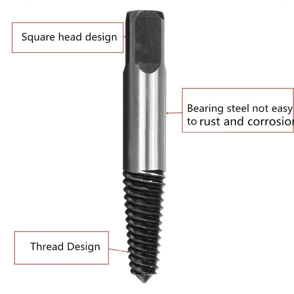 6 шт./лот, углеродистая сталь, поврежденная винтовая направляющая для извлечения, набор сверл, сломанные винты, болт, легко удаляемый набор инструментов