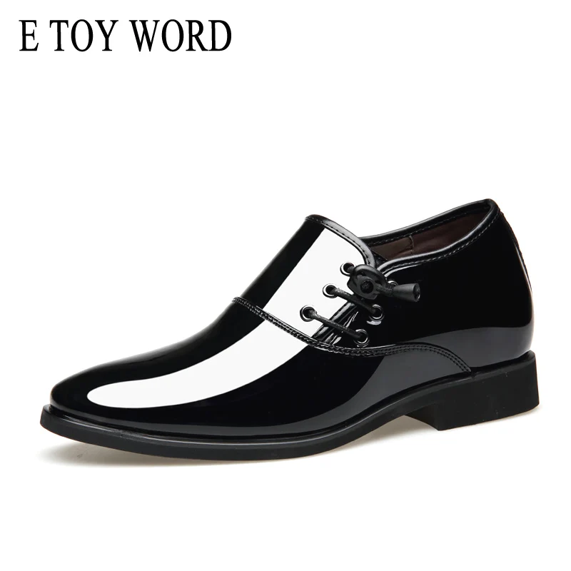 

E TOY WORD 2018 fashion pointed shoes men's business casual shoes British style trend hair stylist patent leather men shoes