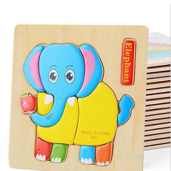 

Genuine Educational Wooden 3D Puzzle Jigsaw Toys For Children Cartoon Animal Puzzles Intelligence Kids Funny Toy Xmas Dropship
