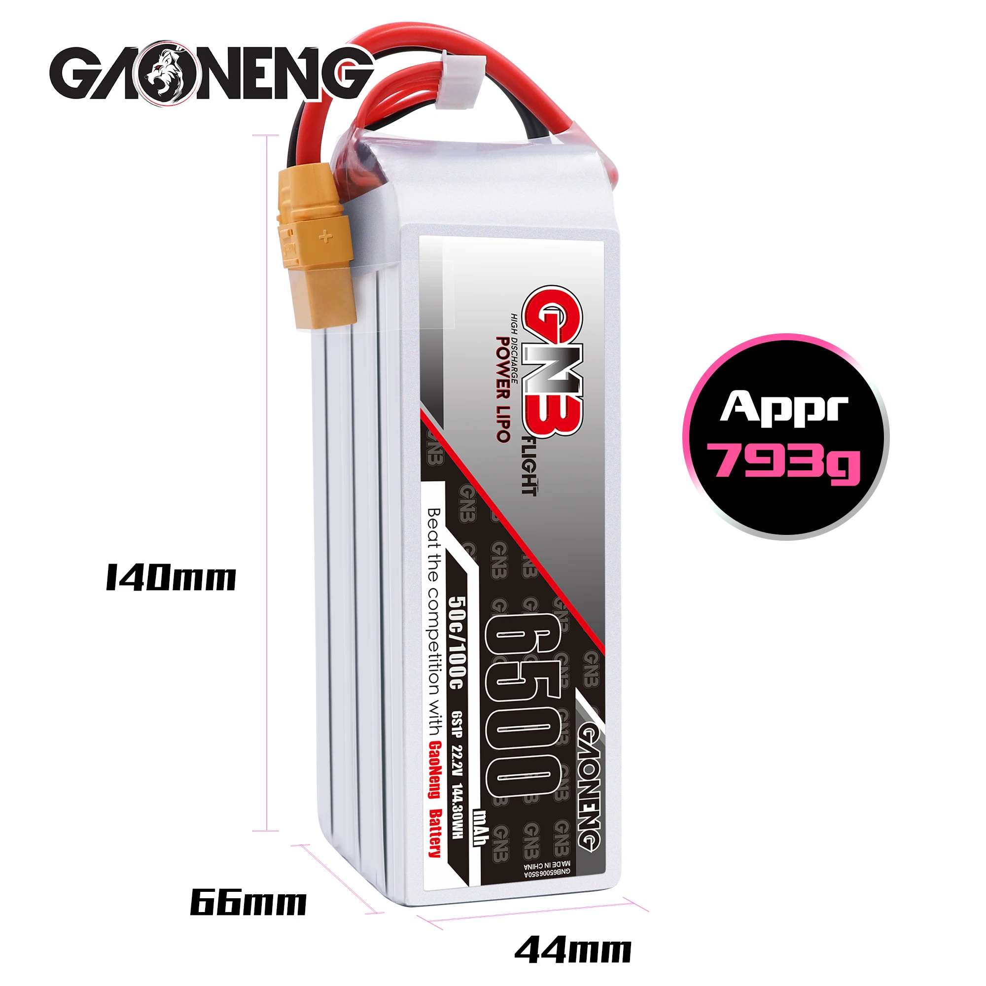 Gaoneng GNB 6S 22,2 V 6500mAh 50C/100C XT60 T разъем Lipo батарея для RC FPV гоночный беспилотный самолёт Helicotper