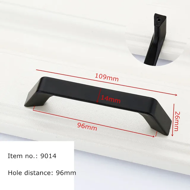 Black Handles for Furniture Cabinet Knobs and Handles Kitchen Handles Drawer Knobs Cabinet Pulls Cupboard Handles Knobs 9014-96