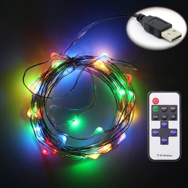 10M 100 LEDs Wedding Decoration Lights Remote Controlled USB Micro LED