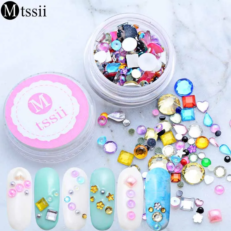 

Mtssii Nail Rainbow Rhinestones Colorful Crystal Mixed Size Nail Studs Manicure Nail Art Decorations 1 Box SW1763