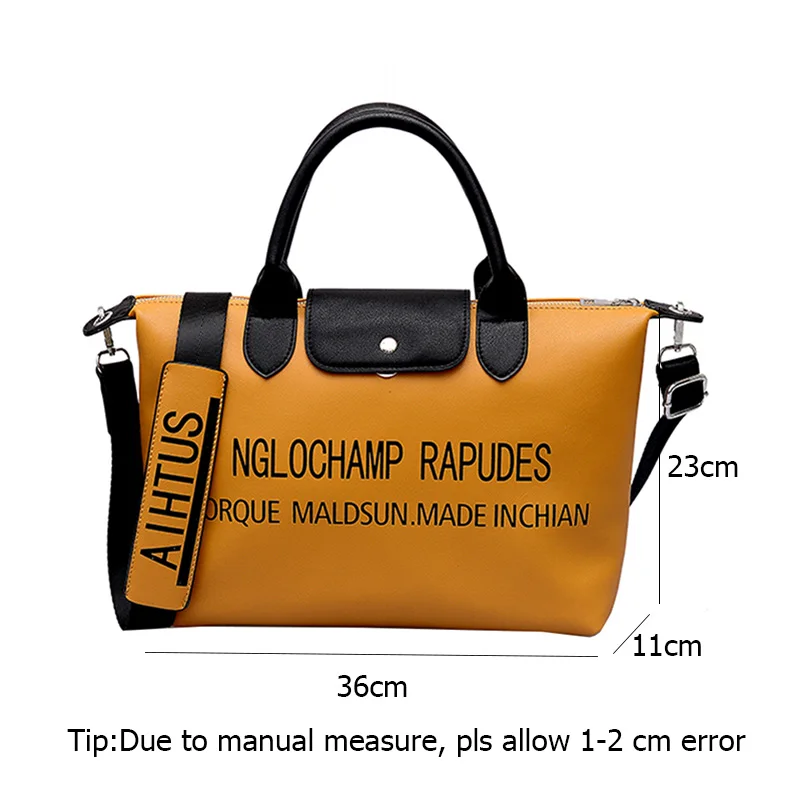 Women Large Leather Handbag Female Designer Fashion Letter Messenger Shoulder Bag Ladies Crossbody Bag Outdoor Tote Purse SS7362 (6)