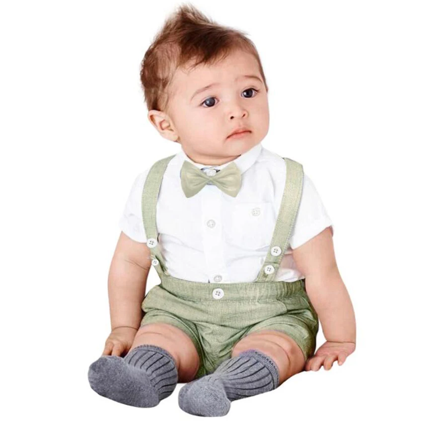 

2019 Summer Baby Boys Clothes Shorts set Toddler Boys Suit Set Gentleman tshirt Baby Costume Boys Clothes for Party 1 2 3 years