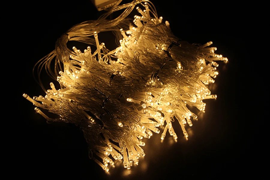 Рождественская гирлянда светодиодный светильник-Гирлянда для занавесок 220 в наружный внутренний светодиодный вечерние садовый сценический наружный Декоративный Рождественский светильник