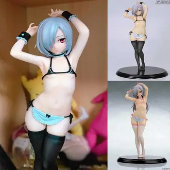 

24cm Q-six swimsuit Long Hair or short hair Sexy girls model doll Anime PVC Action Figures toys For Kids children gift 2019 new