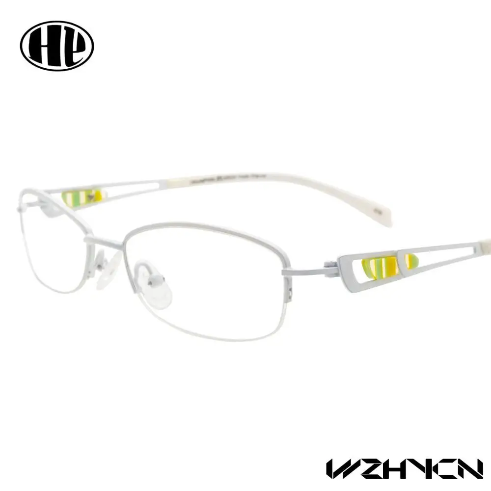 Роскошные Ретро женские очки оправа с прозрачными линзами Oculos сплав женские очки для глаз Цветочные оптические оправы винтажные женские очки - Цвет оправы: Белый