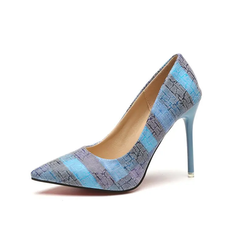 Plus size 34-42 Color Matching Women Shoes Printed Sexy Stilettos High Heels Shallow Pointed Toe Women High Heels Pumps Plus size 34-42 Color Matching Women Shoes Printed Sexy Stilettos High Heels Shallow Pointed Toe Women High Heels Pumps