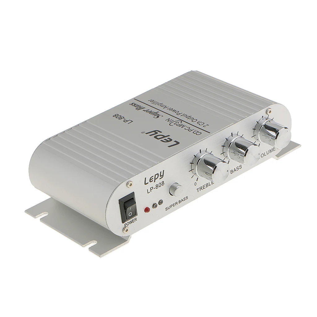 Mini Car Motorcycle Hi-Fi Stereo Audio Amplifier w/ Super Bass Out