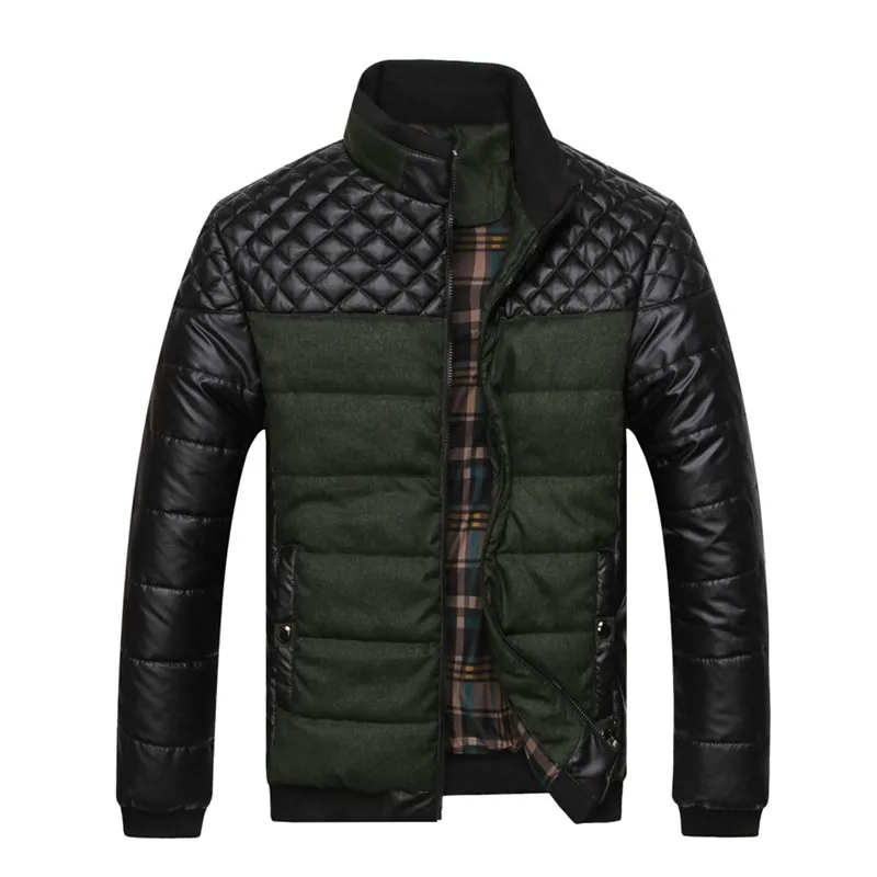 Брендовые мужские куртки и пальто 4XL из искусственной кожи в стиле пэчворк