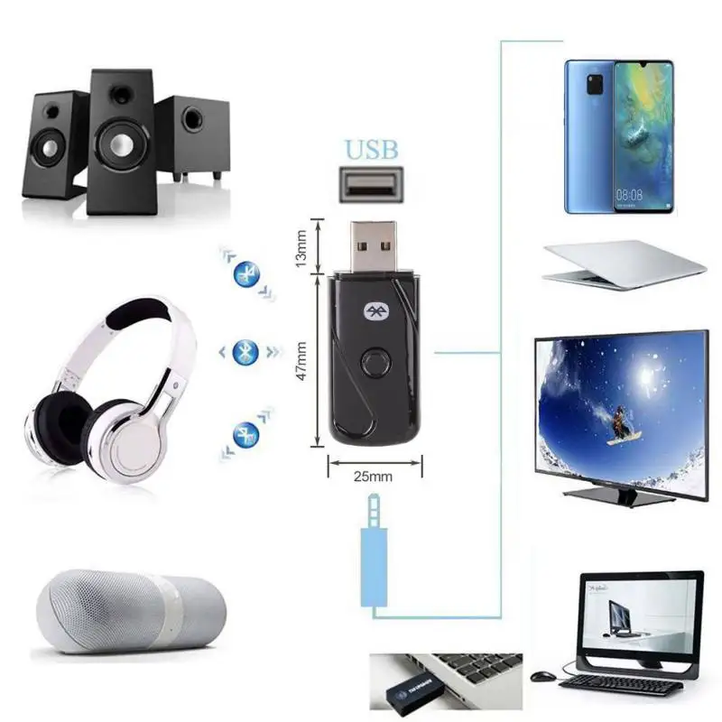 

EDAL Audio Adapter Music Dongle Transmitter Wireless USB Bluetooth 4.2 Transmitter Adapter For Windows XP/Vista / 7/8 /10 Mac Os