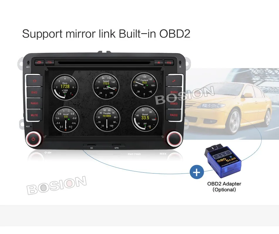 Top android 7.1 car dvd vw gps navigation Wifi+Bluetooth+Radio autoradio 2 din for Volkswagen GOLF 4  5 6 POLO PASSAT JETTA TIGUAN 28