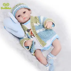 Силиконовые реборн для девочек, реалистичные 18 "reborn baby doll с новой вязаной одеждой boneca brinquedos игрушки для детей