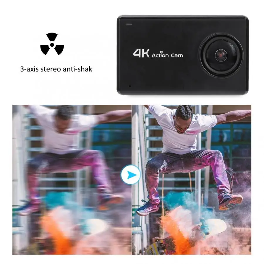 UHD Экшн-камера 4K 2,45 дюймов LTPS сенсорный экран Wifi 30 м водонепроницаемая Спортивная экшн-камера комплект дистанционного управления